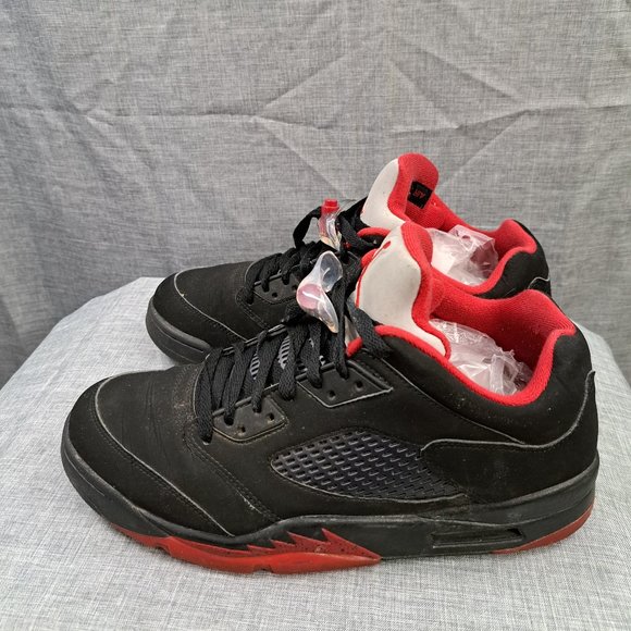 Nike Jordan 5 Retro Low Alternate 90 2016 819171-001 Black Red Size 10.5 - Picture 2 of 14